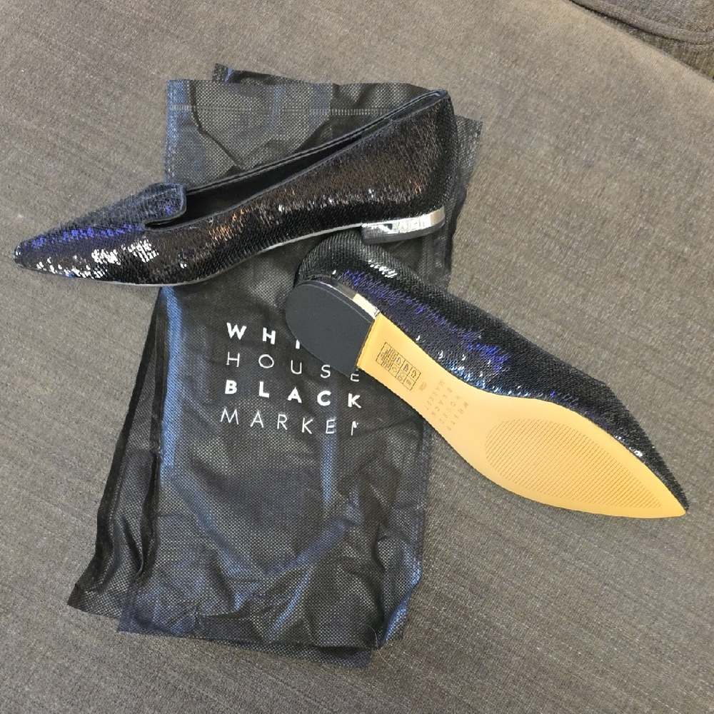 White House Black Market Sequin Loafers